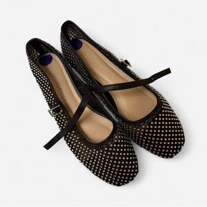 Black Studded Women's Ballet Flats